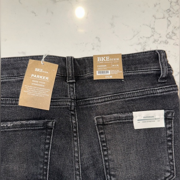 BKE jeans black 24 x 29 superior stretch Parker ankle tall - Picture 2 of 4